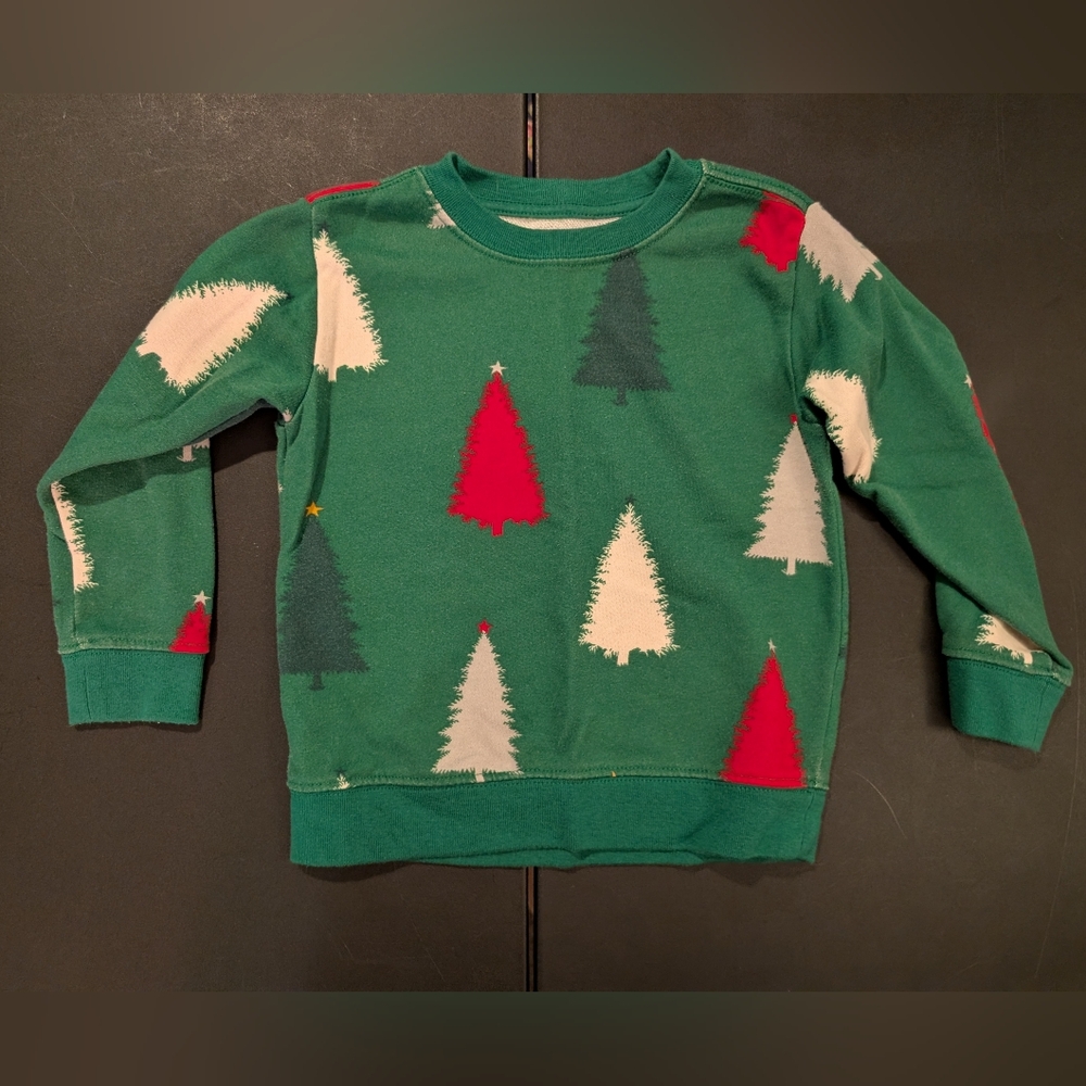 Holiday Time Toddler Boy/Unisex Printed Christmas Tree Sweater in Size 4T